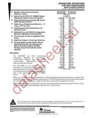 SN74ABT16863DLG4 datasheet  